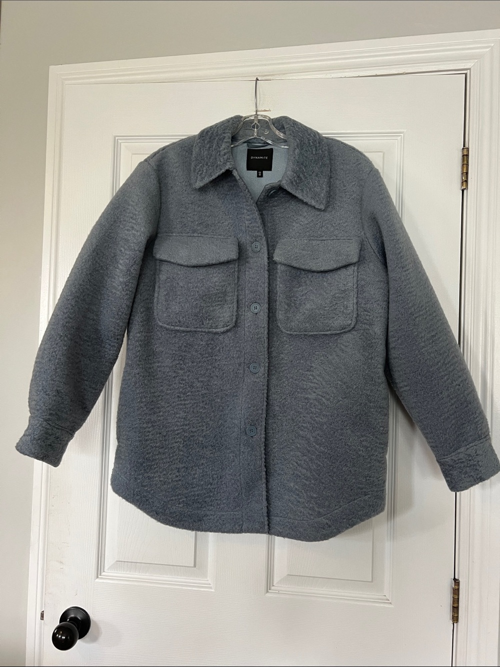 Dynamite Baby blue Teddy Jacket with Front Flap Pockets